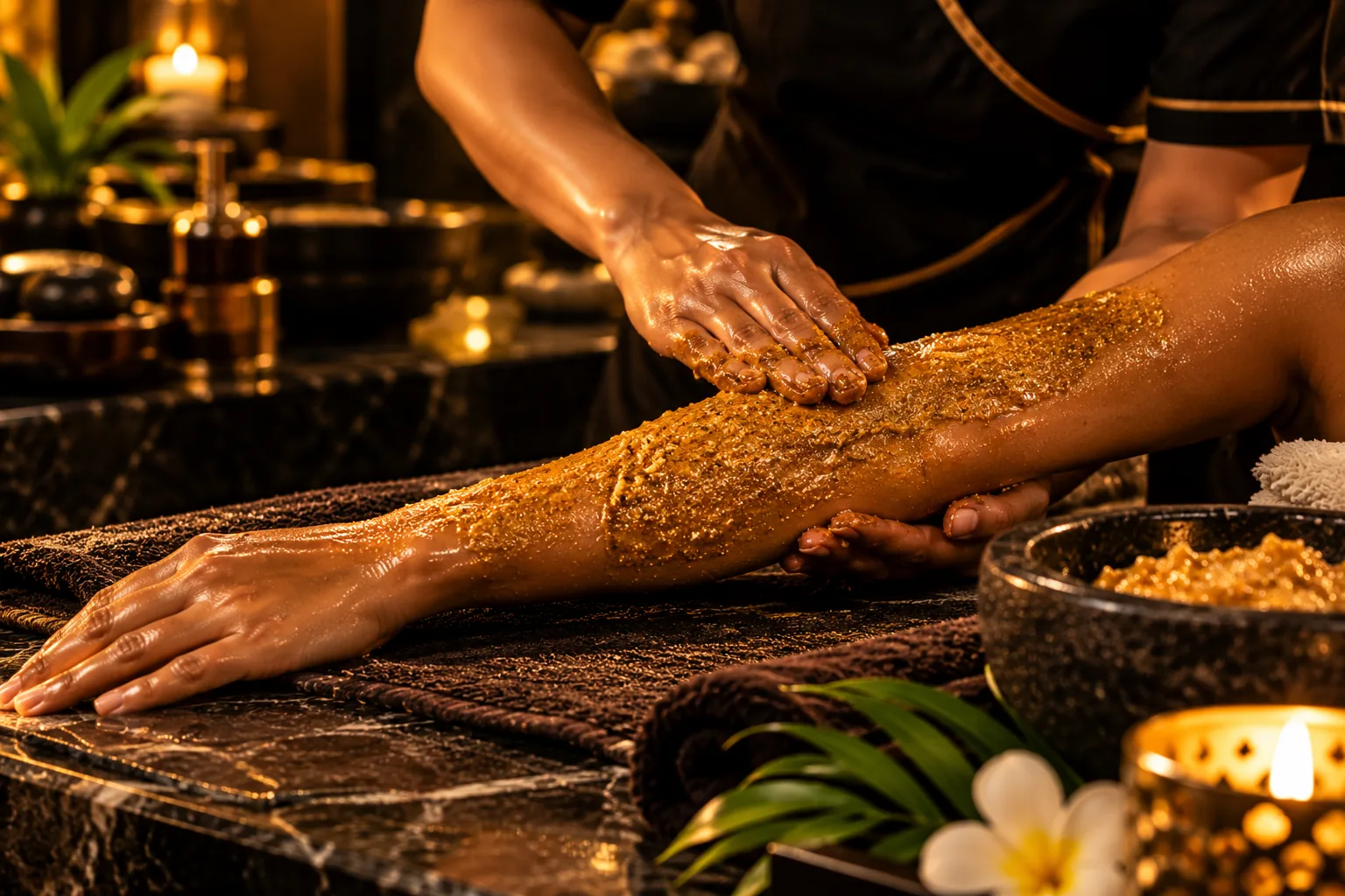 Body scrub and steam therapy at Royal spa